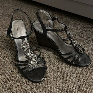 Silver Metallic Wedges Women’s Size 6